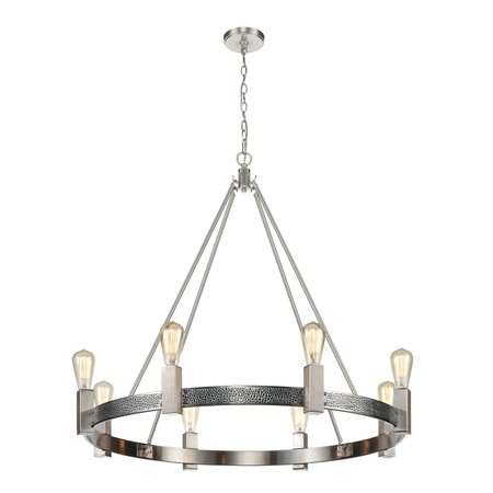 ELK SIGNATURE Impression 3625'' Wide 8Light Chandelier, Silver D4619